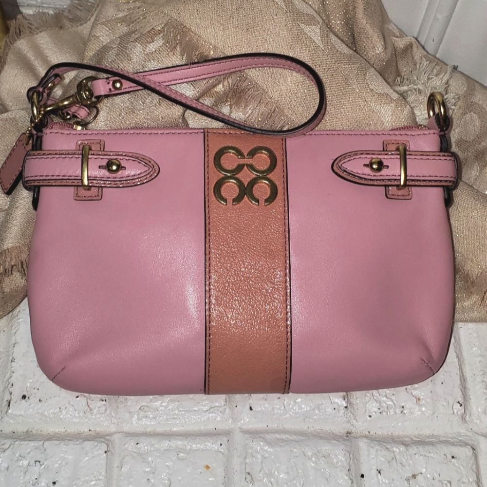 Coach Pink Leather Wristlet